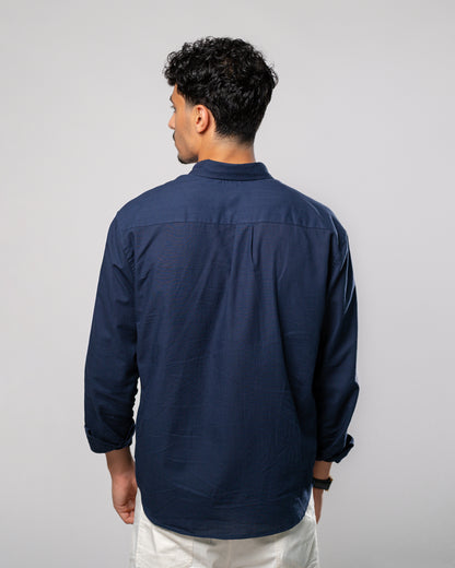 Navy blue linen shirt