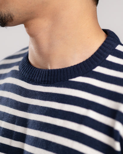Stripe knit T-shirt
