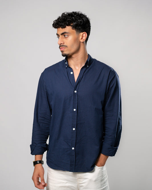 Navy blue linen shirt