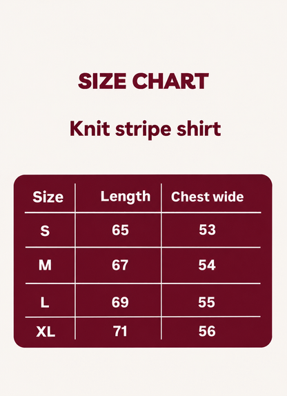 Stripe knit T-shirt