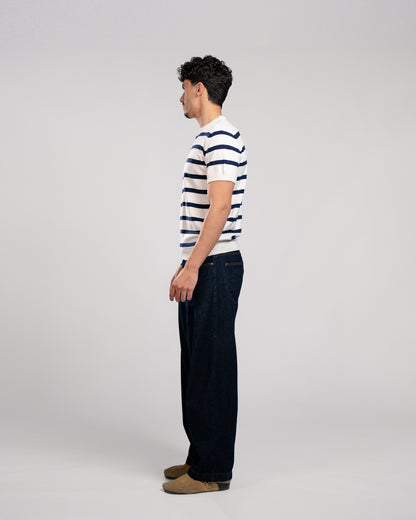 Stripe knit T-shirt