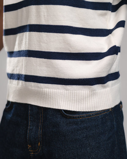 Stripe knit T-shirt