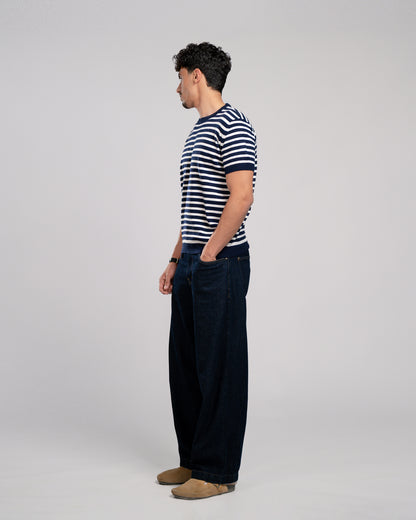 Stripe knit T-shirt