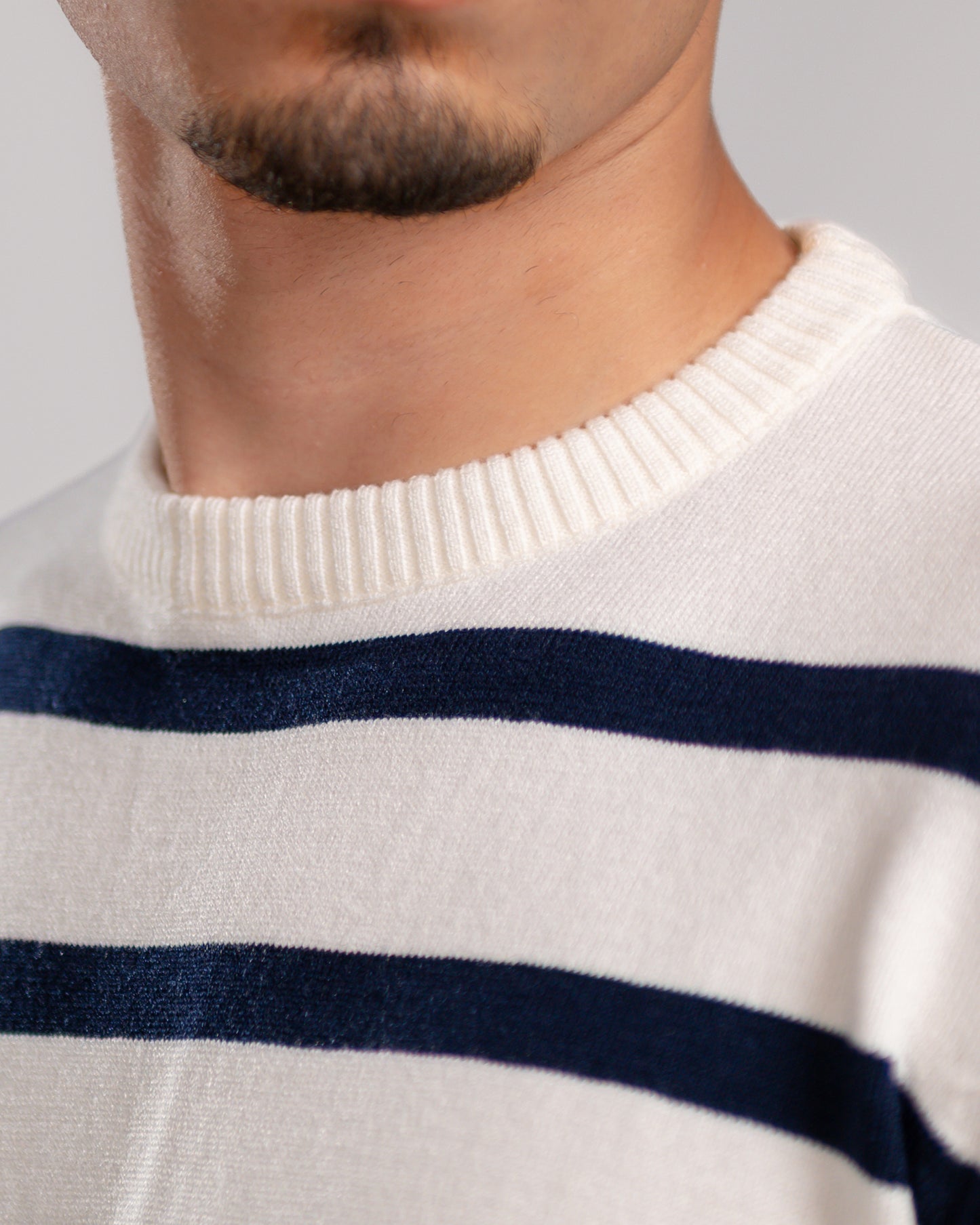 Stripe knit T-shirt