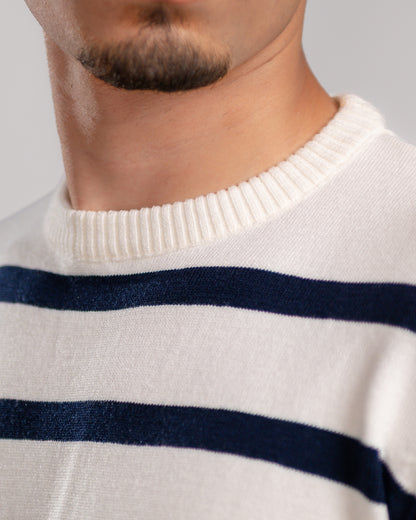 Stripe knit T-shirt